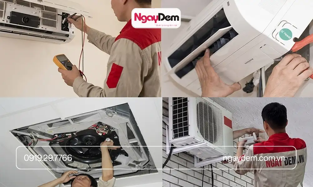 Sủa chữa điều hoà cho khách sạn tại Ngày Đêm yên tâm giá thành và xử lý nhanh gọn