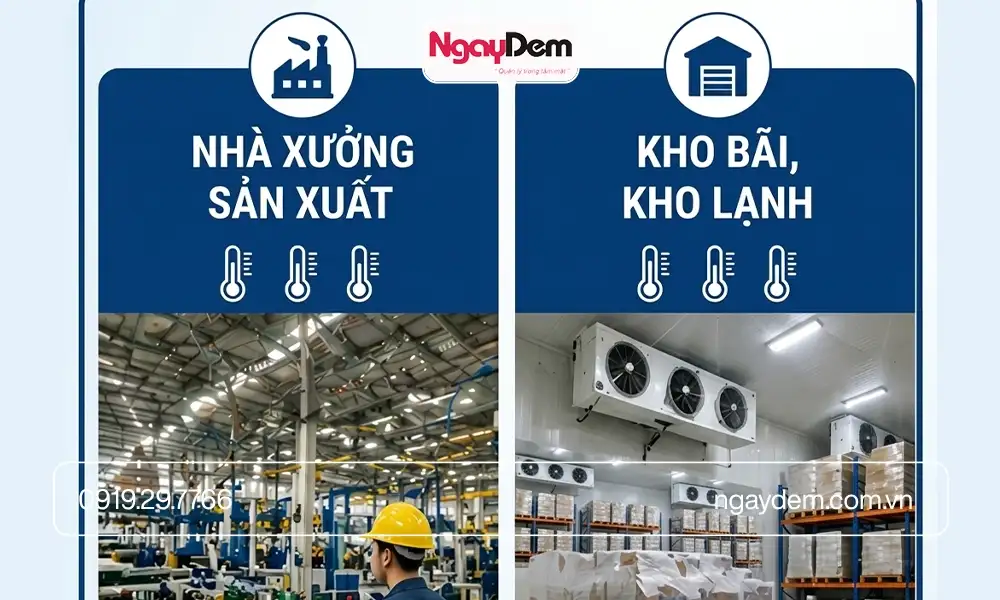 Sửa chữa điều hòa công nghiệp cho kho xưởng, nhà máy