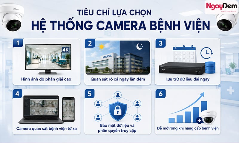 Các tiêu chí khi lắp camera cho phòng khám, bệnh viện đảm bảo quản lý an ninh và lưu trữ lắp đặt camera cho bệnh viện