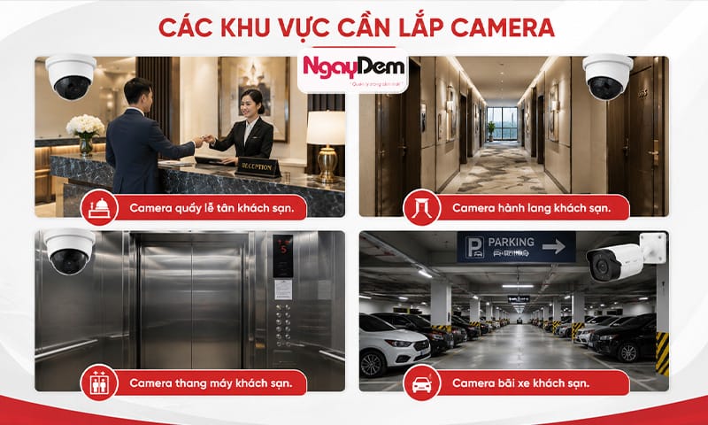 Các khu vực của khách sạn, nhà nghỉ cần lắp đặt camera giám sát lắp đặt camera cho khách sạn