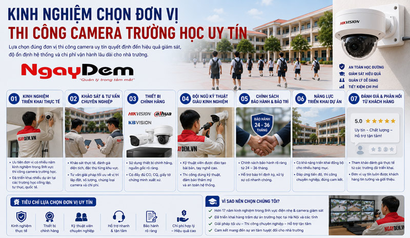 Kinh nghiệm chọn đơn vị thi công camera trường học uy tín