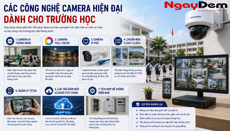 Các công nghệ camera hiện đại dành cho trường học