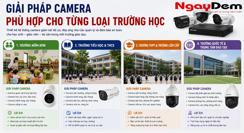 Giải pháp camera phù hợp cho từng loại trường học