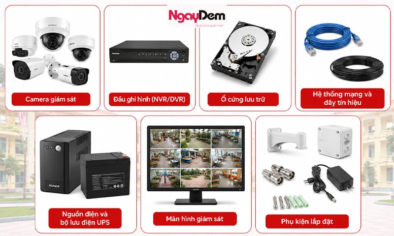 Các thiết bị cần có để lắp đặt hệ thống camera cho trường học lắp đặt camera cho trường học