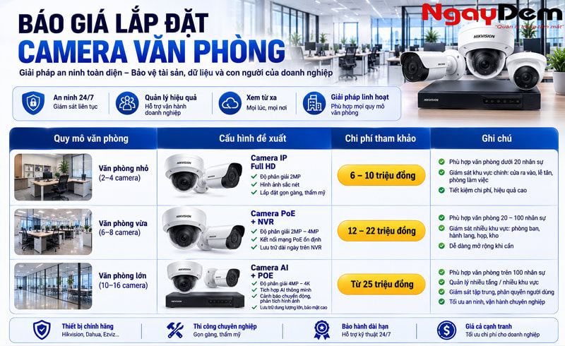 Báo giá lắp đặt camera văn phòng