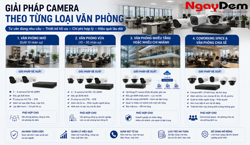 Giải pháp camera theo từng loại văn phòng