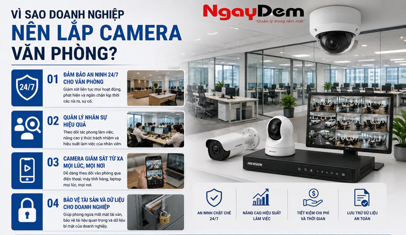 Vì sao doanh nghiệp nên lắp camera văn phòng?