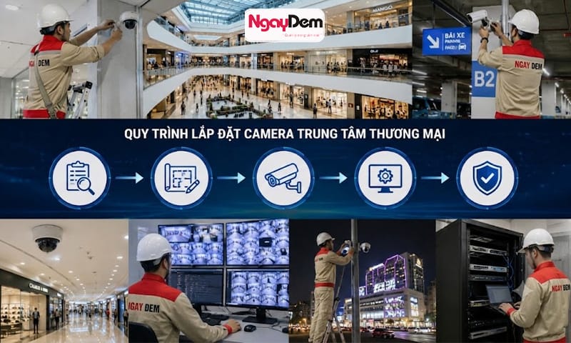 Cách triển khai lắp đặt camera cho Trung tâm thương mại tại Cơ điện Ngày Đêm lắp đặt camera Trung tâm thương mại