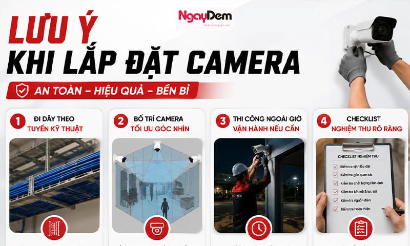 Lắp đặt camera đảm bảo về độ thẩm mỹ và tối ưu góc nhìn lắp đặt camera Trung tâm thương mại