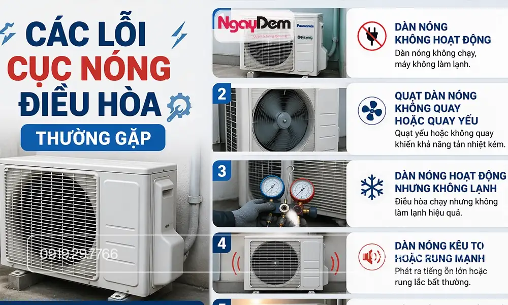 Các lỗi thường gặp ở cục nóng điều hoà