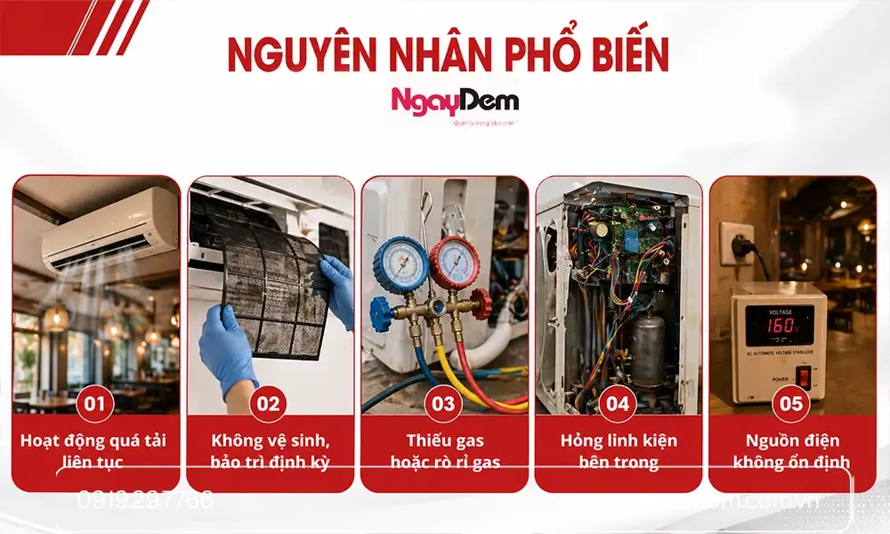 Nguyên nhân gây nên điều hoà hỏng