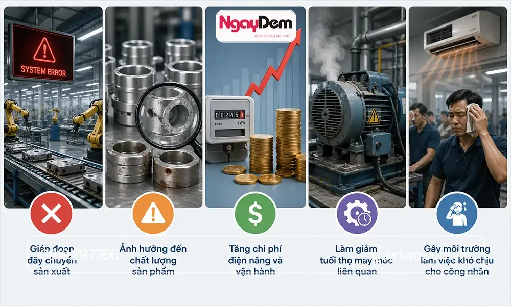 Sửa chữa điều hoà cho nhà máy - Khu công nghiệp gây nhiều hệ quả