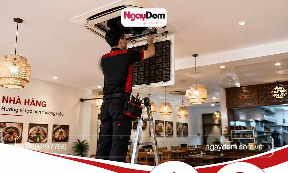 Sửa chữa điều hoà cho nhà hàng uy tín chất lượng