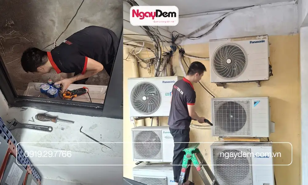 Kiểm tra và siết chặt các vị trí ốc lỏng của điều hoà