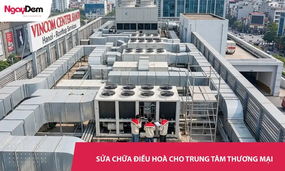 Sửa chữa điều hoà cho Trung tâm thương mại – Có mặt 24/7, xử lý nhanh