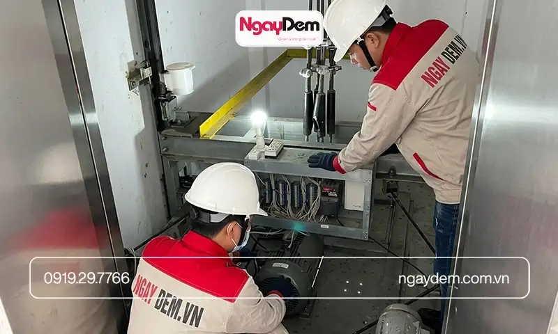 Bảo trì - bảo dưỡng thang máy trục tại Cơ điện Ngày Đêm an tâm chất lượng - giá rẻ nhất
