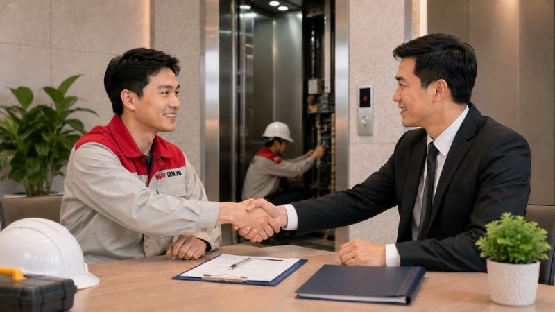 Ký hợp đồng bảo trì thang máy trọn gói với đơn vị chuyên nghiệp