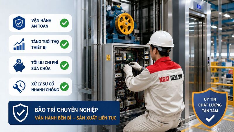 Lợi ích khi lựa chọn đơn vị bảo trì thang máy công nghiệp uy tín