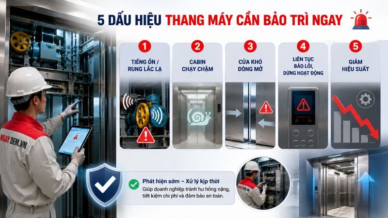 Đặc điểm của thang máy công nghiệp ảnh hưởng đến việc bảo trì