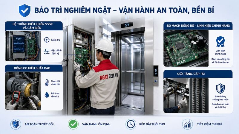 Đặc điểm của thang máy Fuji ảnh hưởng như thế nào đến công tác bảo trì?