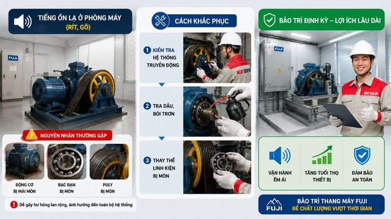Tiếng ồn bất thường từ phòng máy
