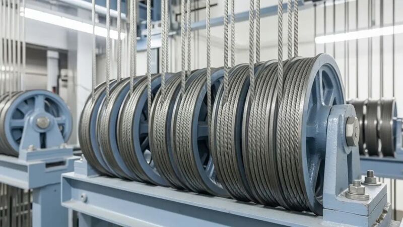 Cáp tải và puly thang máy