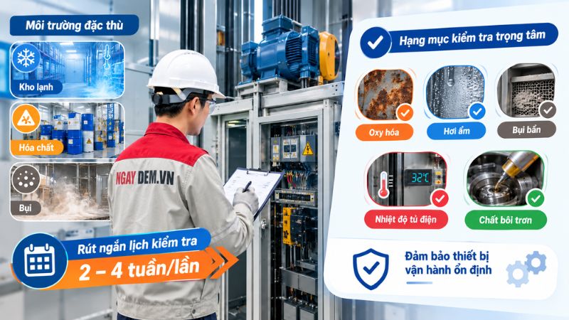 Môi trường đặc thù (Kho lạnh, hóa chất, bụi công nghiệp)
