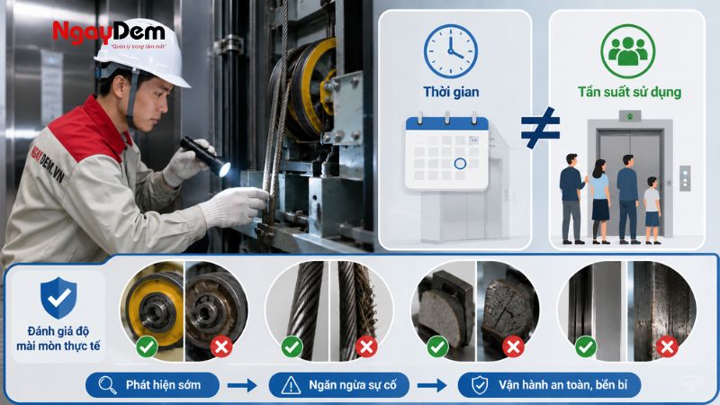 Đánh giá mức độ hao mòn theo tần suất sử dụng thực tế