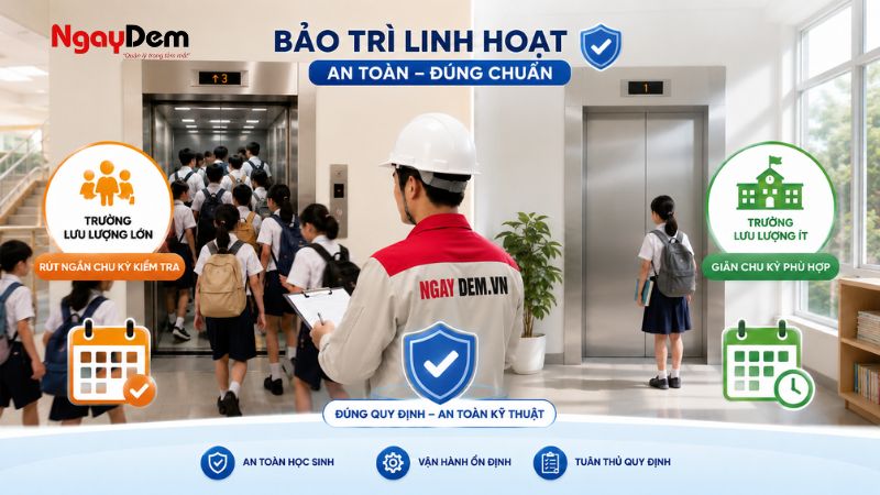 Thang máy hoạt động nhiều vào giờ cao điểm