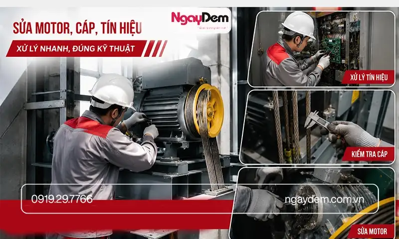 Giải pháp sửa motor, cáp, tín hiệu lỗi thang máy 