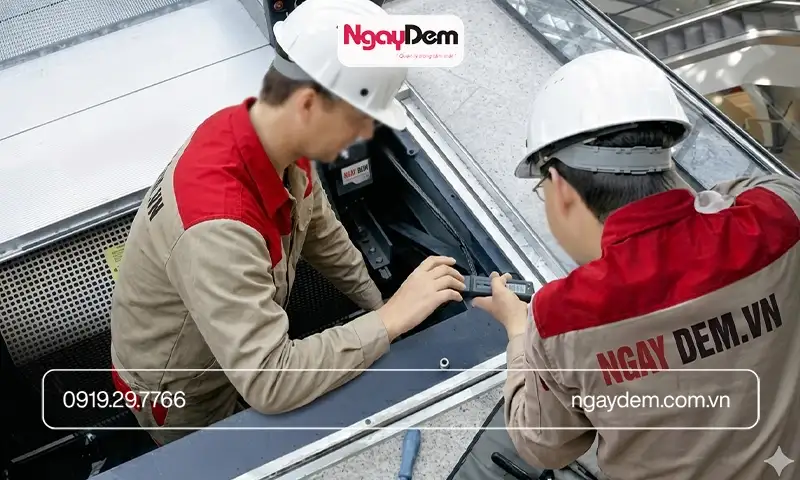 Bảo dưỡng - bảo trì thang máy Mitsubishi uy tín chuyên nghiệp tại Cơ điện Ngày Đêm