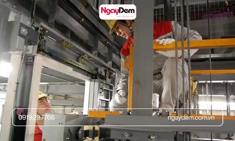 Đội ngũ kỹ thuật Cơ điện Ngày Đêm - bảo trì thang máy khách sạn chuyên nghiệp - xử lý chuyên sâu 