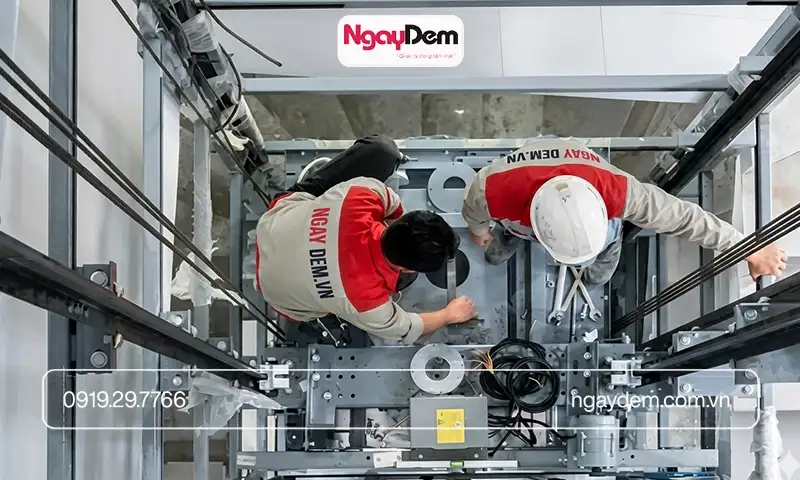 Cơ Điện Ngày Đêm: Hết lỗi, chạy êm – Bảo dưỡng bảo trì thang máy trường học chuẩn chuyên gia!