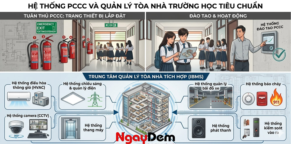 Các hạng mục kỹ thuật cơ điện M&E cốt lõi trong trường học