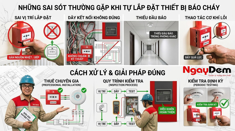 Hướng dẫn lắp đặt thiết bị báo cháy