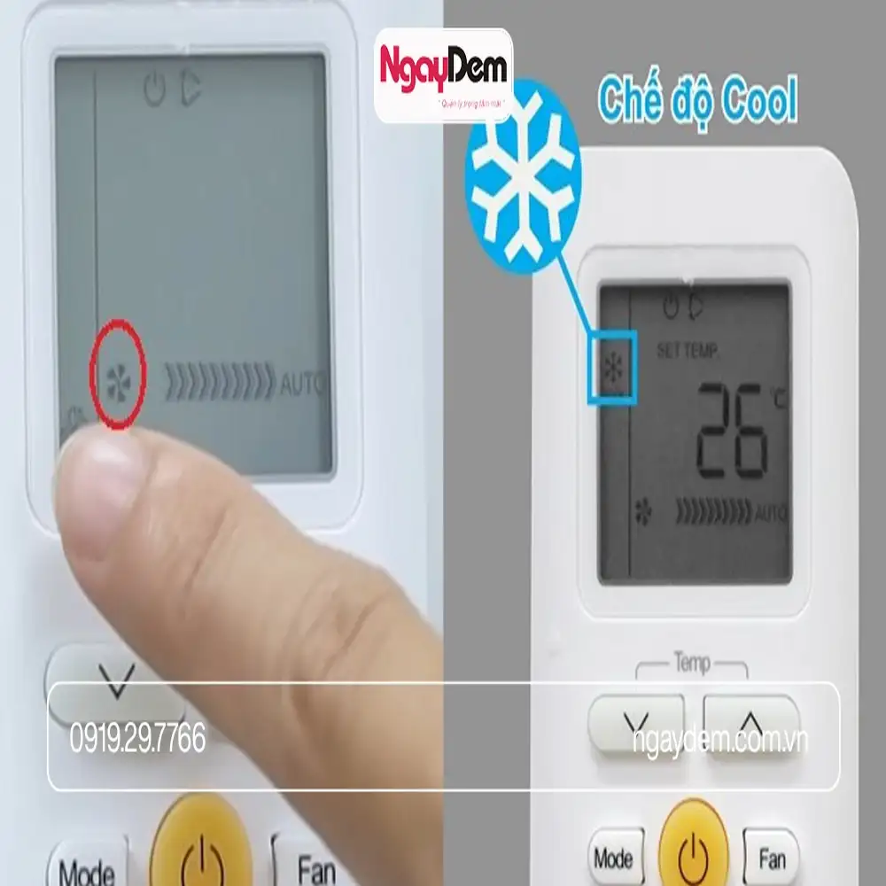 Sữa lỗi điều hòa bật không lạnh tại nhà - Chỉnh lại chế độ trên điều khiển