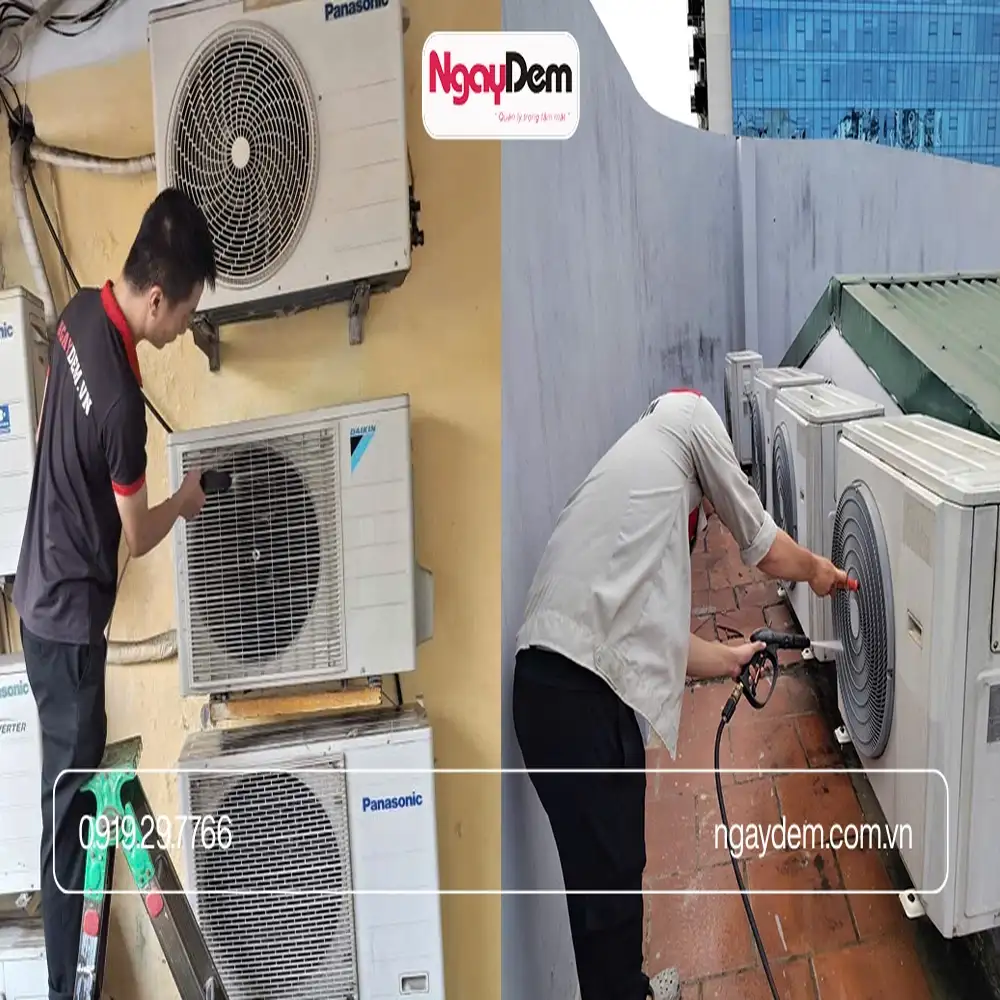 Kiểm tra vệ sinh lại dàn cục nóng