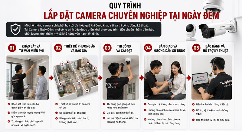 Quy trình lắp đặt camera chuyên nghiệp tại Ngày Đêm