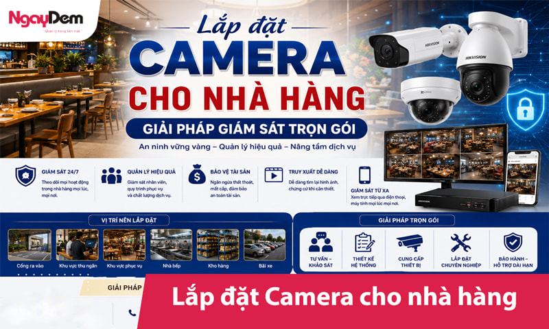 Lắp đặt Camera cho nhà hàng – Giải pháp giám sát trọn gói