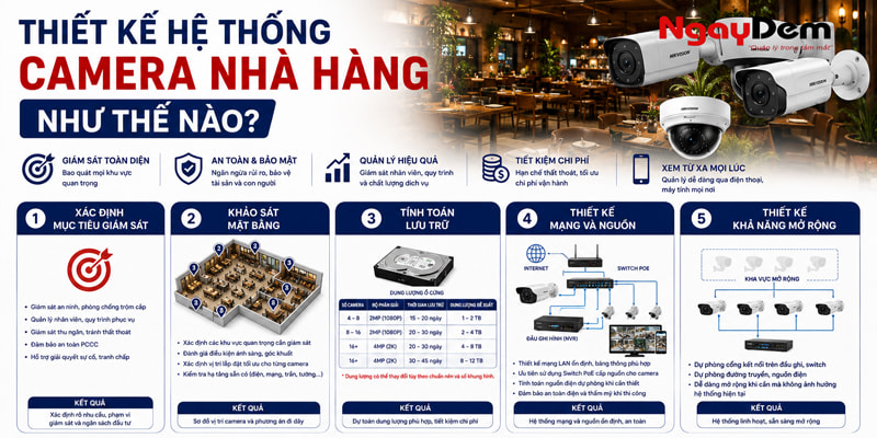 Thiết kế hệ thống camera nhà hàng như thế nào? Thiết kế hệ thống camera nhà hàng như thế nào?
