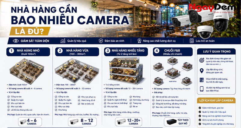 Nhà hàng cần bao nhiêu camera là đủ? Nhà hàng cần bao nhiêu camera là đủ?