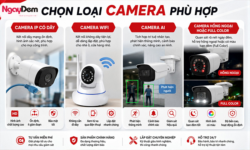 Các loại camera phù hợp lắp đặt cho nhà hàng, quán ăn, quán cafe lắp đặt camera cho nhà hàng