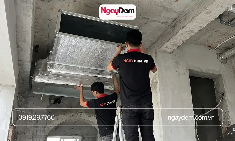 Cơ điện Ngày Đêm ắp đặt điều hoà cho chung cư loại âm trần