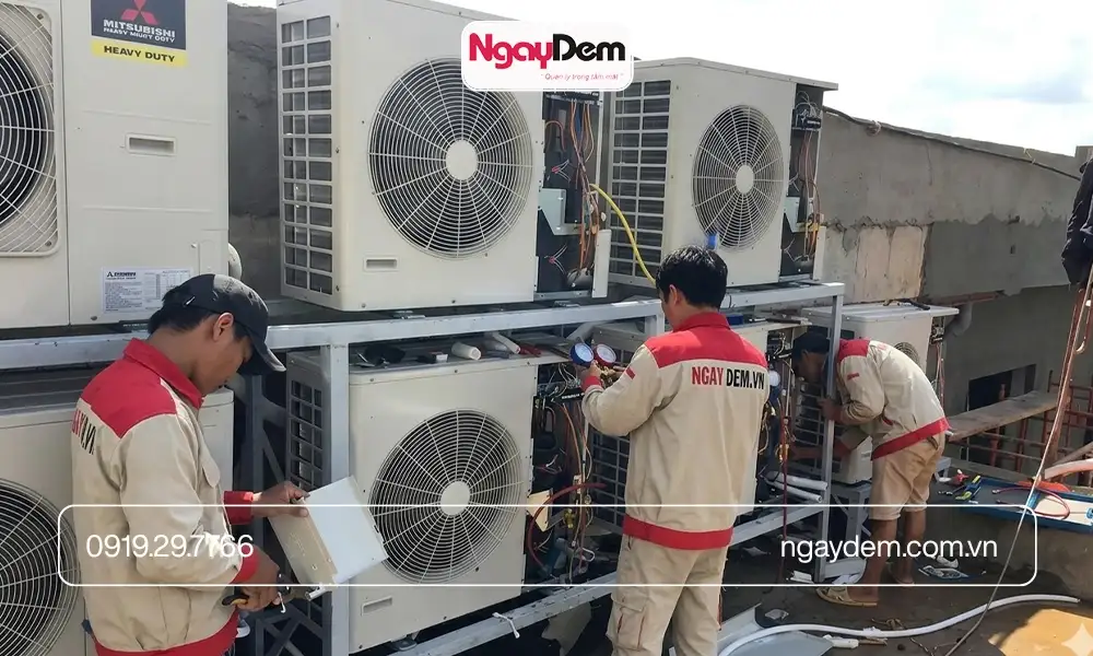 Chi phí lắp đặt điều hoà cho nhà máy tuỳ thuộc vào quy mô và đường dây lắp