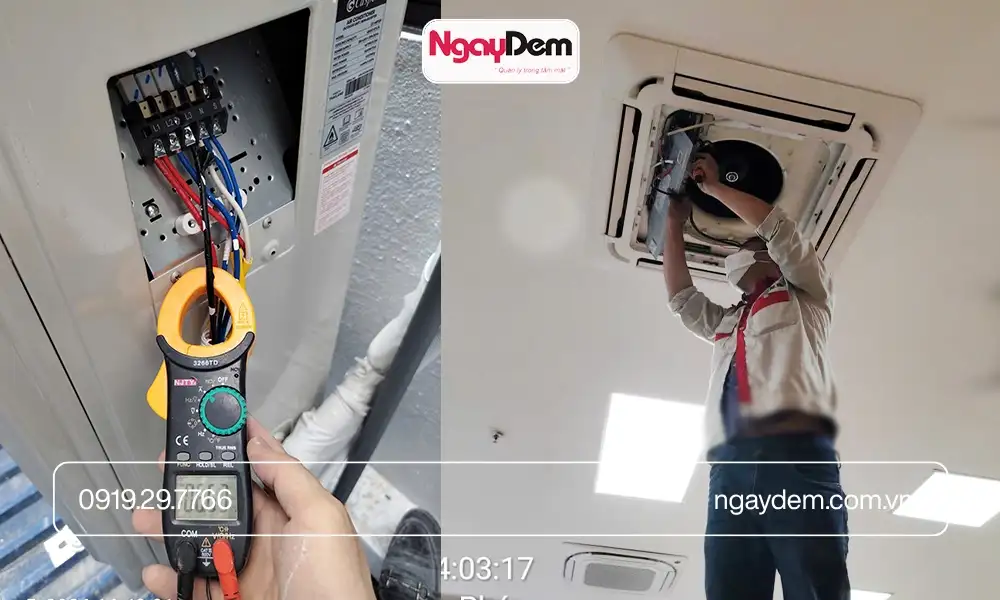 Thi công lắp đặt điều hoà Showroom – cửa hàng được Cơ điện Ngày Đêm thực hiện - Khách hàng an tâm dịch vụ