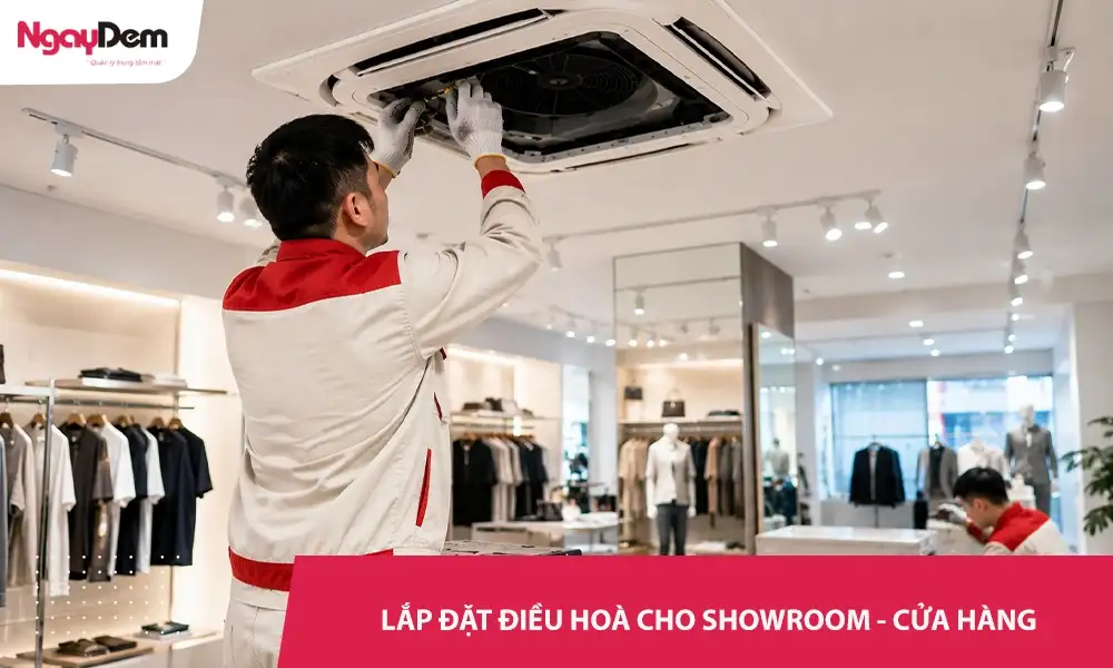 Thi công lắp đặt điều hoà Showroom – cửa hàng trọn gói giá rẻ