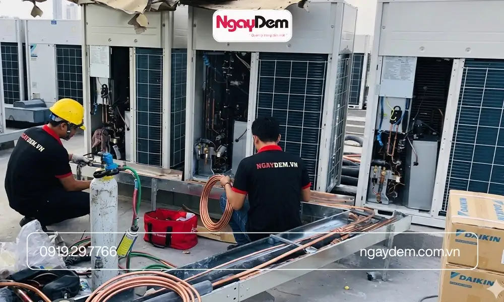 Lắp đặt điều hoà cho Trung tâm thương mại lựa chọn cơ điện Ngày Đêm tiết kiệm chi phí tối đa