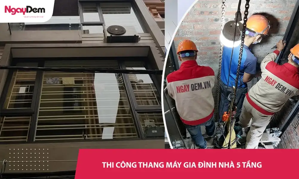 Dự án lắp đặt thang máy cho gia đình nhà 5 tầng chuyên nghiệp