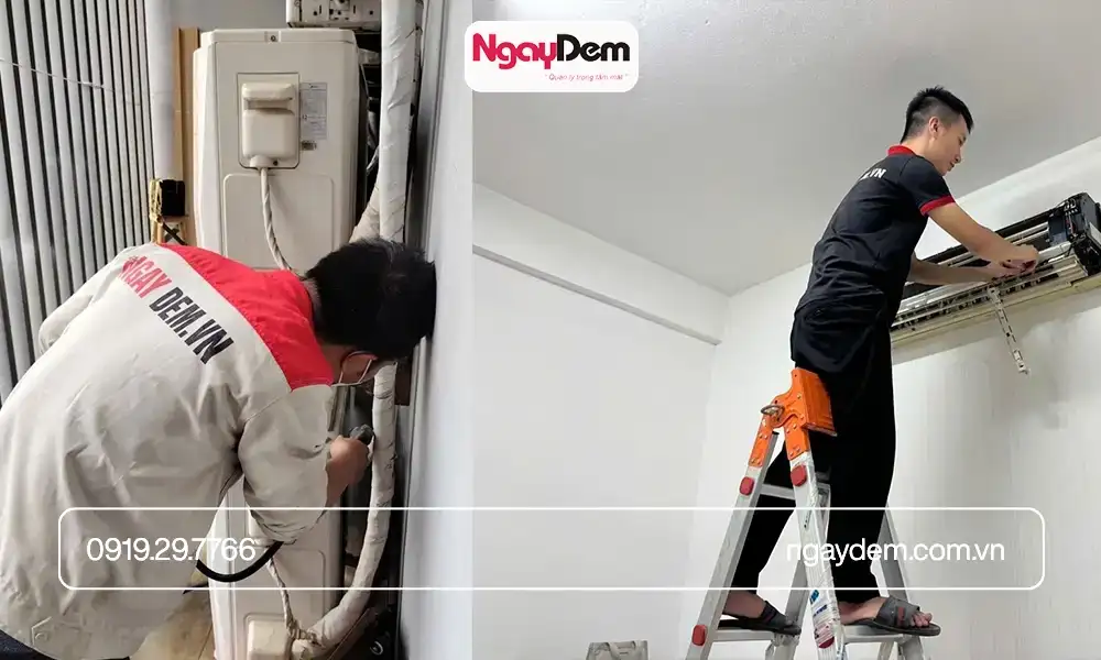 Bảo dưỡng điều hòa Aqua tại Cơ điện Ngày Đêm đảm bảo nhanh chóng, đúng kỹ thuật