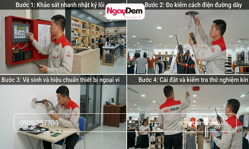 Sửa chữa báo động báo cháy cửa hàng